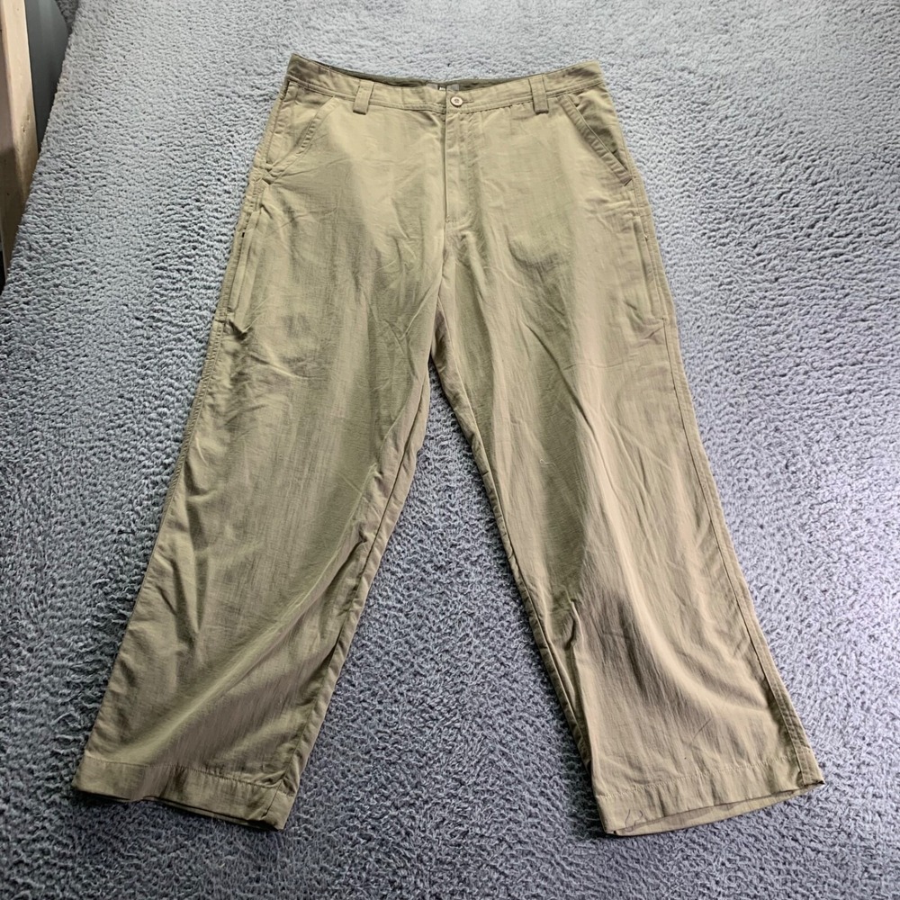 Rei Outdoor Pants Mens 36x30 Beige Nylon Relaxed Fit UPF 40+